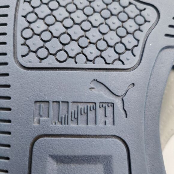 Puma Kids Rebound Blue White Layup Mid-Top Marbled Sole Sneakers Size 2 - Picture 15 of 16